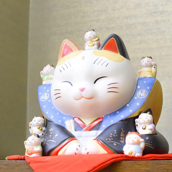 招き猫 30㌢ 伏見稲荷購入 千客万来 黒左手 大福運 一尺 神社 商売 神様