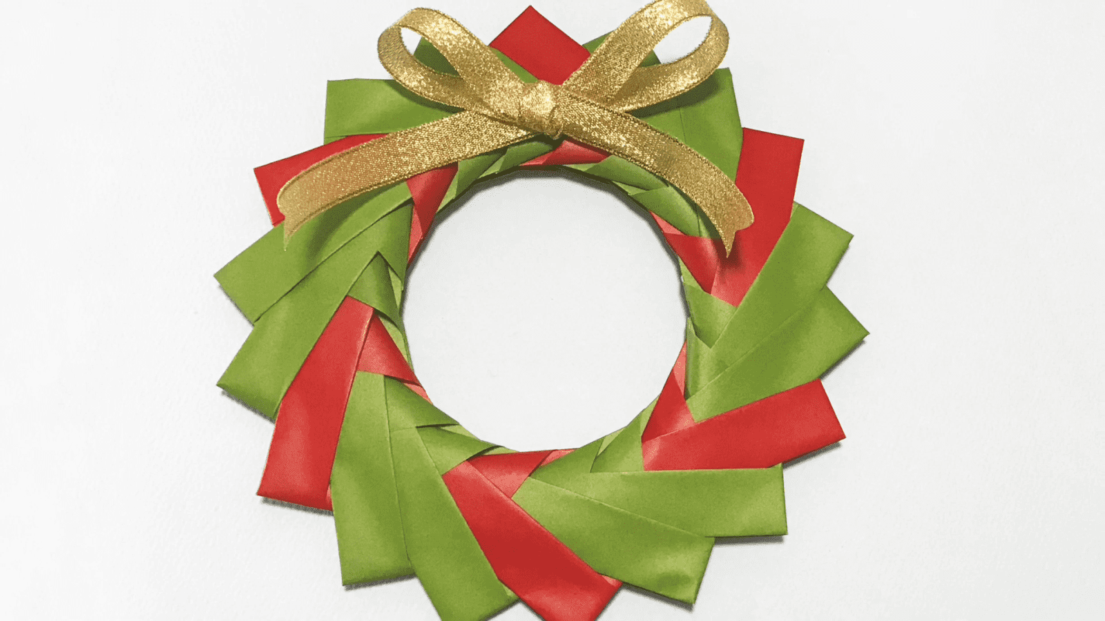 クリスマス折り紙 ポインセチア リース 立体 折り方 2 Origami Christmas Poinsettia wreathtutorial niceno1
