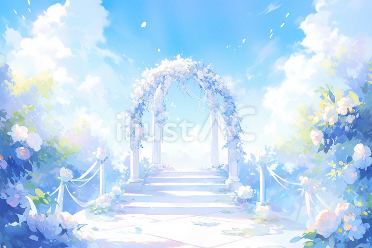 フリーイラスト結婚式を挙げる新郎新婦パブリックドメインQ：著作権フリー画像素材集