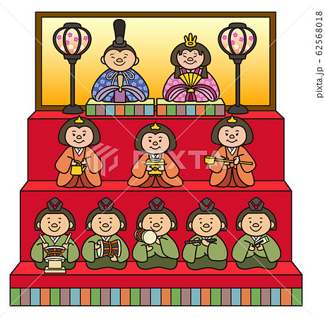 イラスト素材：ひなまつりのひな壇イラストセットのイラスト素材73446710- PIXTA