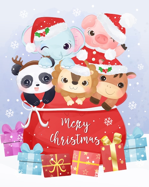 クリスマスカードモックアップたかはらゆかイラストレーション