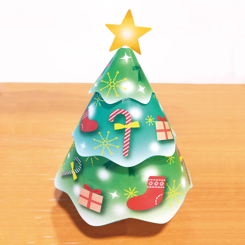 クリスマス ツリー森林ランタン ペーパークラフト ハンドメイド