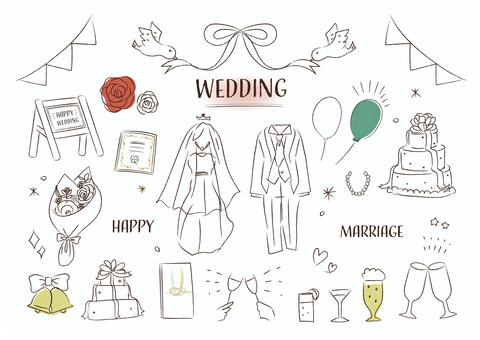 和装の新郎新婦のフリーイラストフリーイラスト・クラシック フリクラ