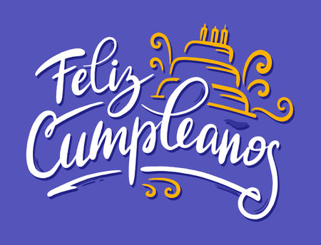 スペイン語カードでフェリス Cumpleanos 誕生日 ストックベクター ©Aliasching 156824616