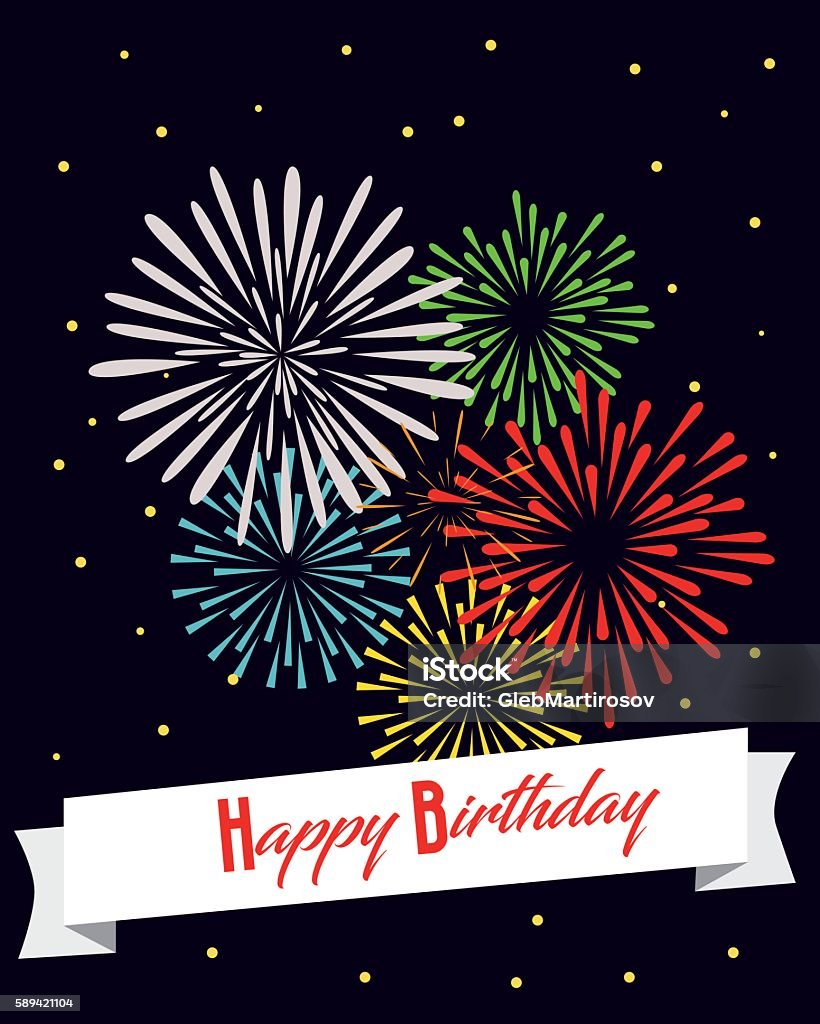 花火ハッピーバースデー! ポストカードZazzle.co.jp