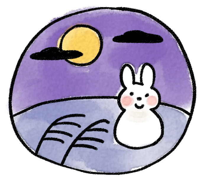 十五夜 お月見 ：イラスト無料