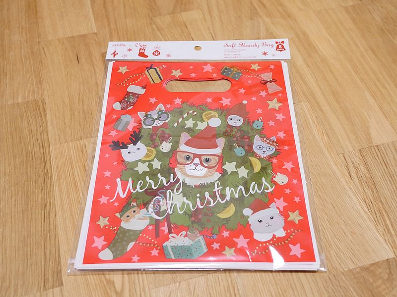 セリア100均クリスマス2017ラッピング プレゼント袋 画像オシャベ