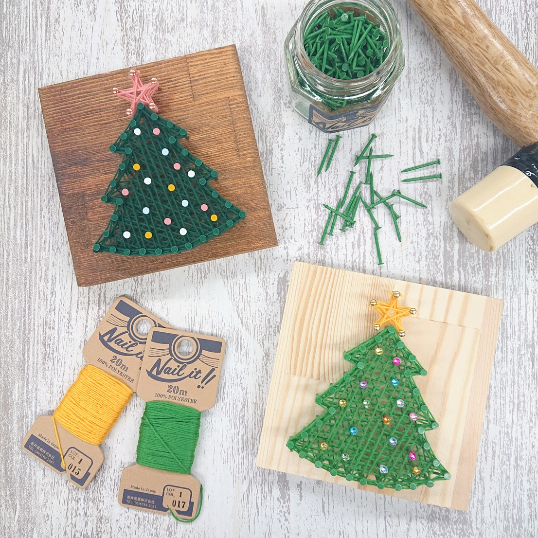 季節のかわいい飾り付け用紙工作-手作り卓上ミニクリスマスツリー図工人