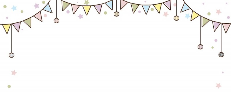 ガーランドのフレーム、シンプル飾り枠素材。透過PNG：イラスト無料