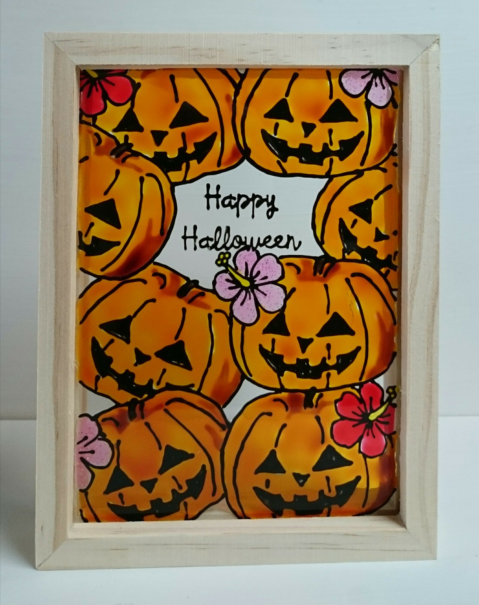 ステンドグラス風貼り絵ハロウィン①