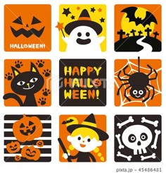 ハロウィンのモチーフ小物 ライン素材 水彩風 の Stock イラストAdobe Stock