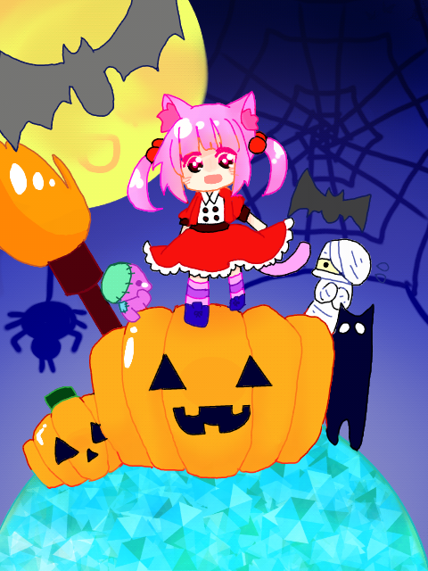 ハロウィンのおばけの衣装を着てジャンプする子どもたち4色・シンプルカラーのイラスト素材143589177- イメージマート