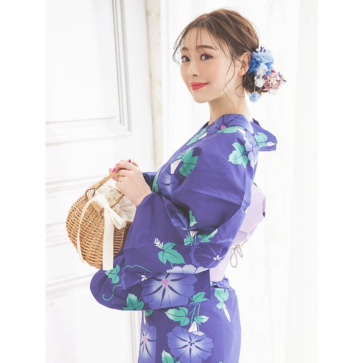 レディース浴衣セットレトロな朝顔柄が人気！おしゃれな浴衣セットのおすすめランキングキテミヨ-kitemiyo
