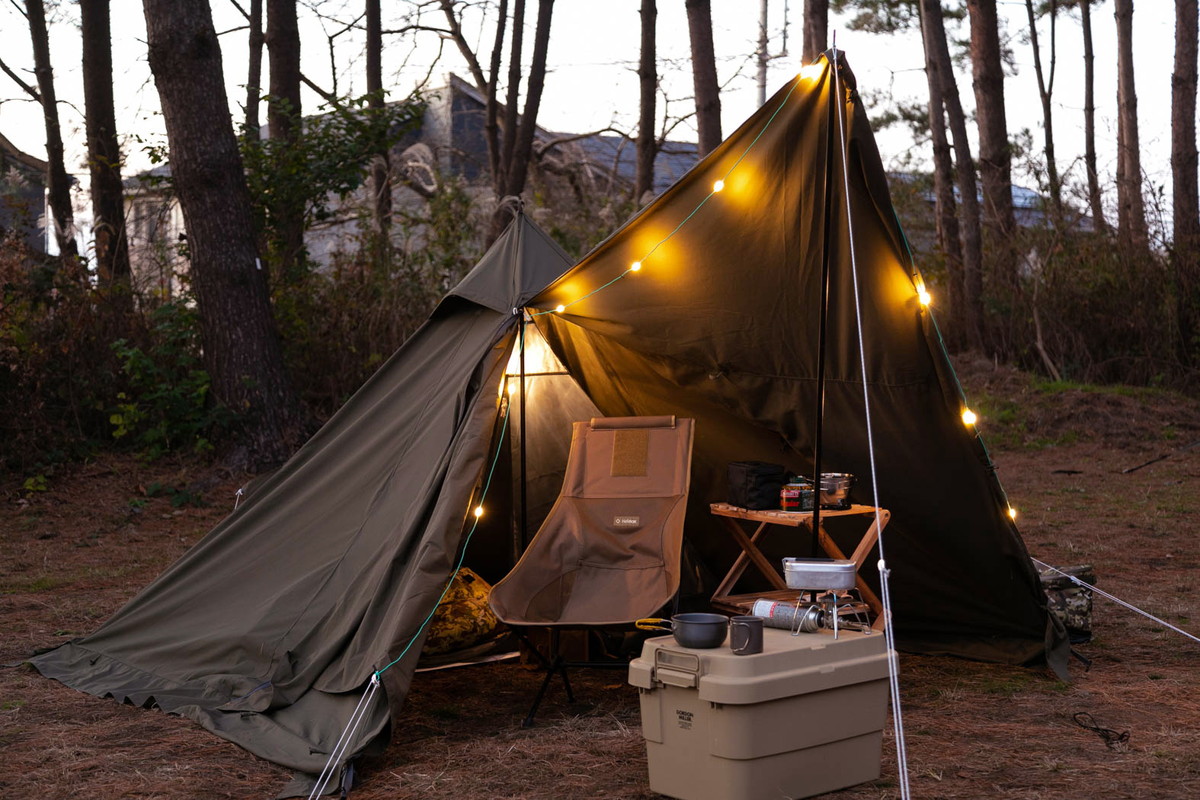 テント ガーランドライト 付け方TikTok