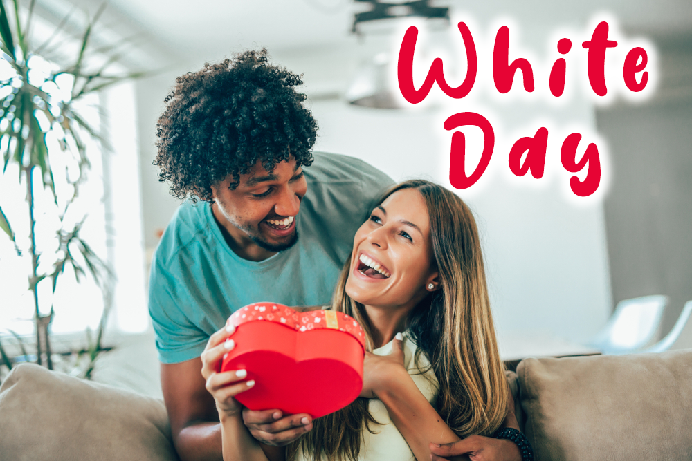 リアルなホワイトデー祝賀の背景無料ベクトル素材