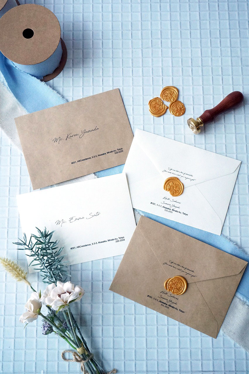 結婚式 招待状印刷込み３点セット 本状・封筒・返信はがき 商品サンプル・文例テンプレートお届け 全品同額 商品選択自由 宛名印字対応可 :ペーパープランナー - 通販 - Yahoo!ショッピング