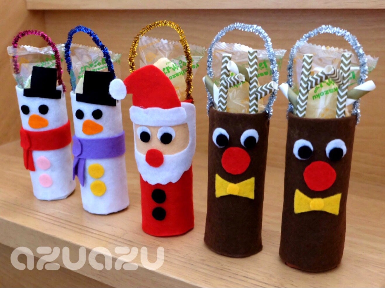 クリスマス 製作 トイレットペーパーの芯を使って サンタ トナカイ 雪だるまの通販 by zuki☆choki ラクマ