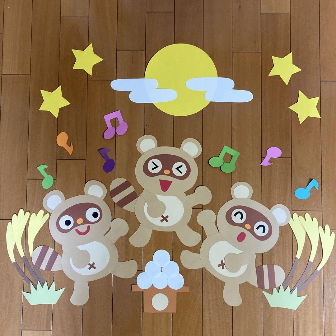 製作アイデアーちぎり絵のお月見うさぎ 保育士ワーカ