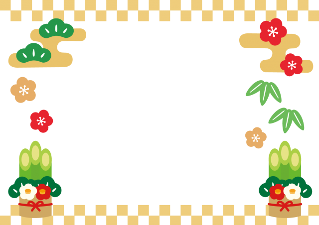 お正月フレーム丸イラスト