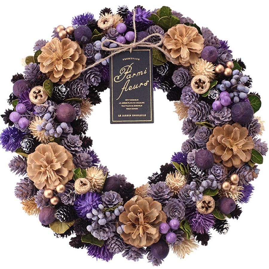 ハロウィン 壁飾り リース 玄関魔女の森のリースハロウィンリース ドライフラワー ギフト ラッピング プレゼント オシャレ 人気ドライフラワー 秋 自然素材 天然素材 花 デコレーション ドア ショップ ディスプレイミツケヨ