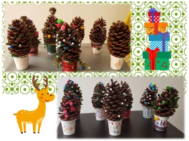 12月製作 毛糸まきまきクリスマスツリー 保育園・幼稚園・こども園- ほいくのおまもり