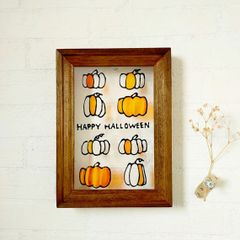 ステンドグラス風ハロウィンカボチャ製作キット壁面ラミネート済み10枚