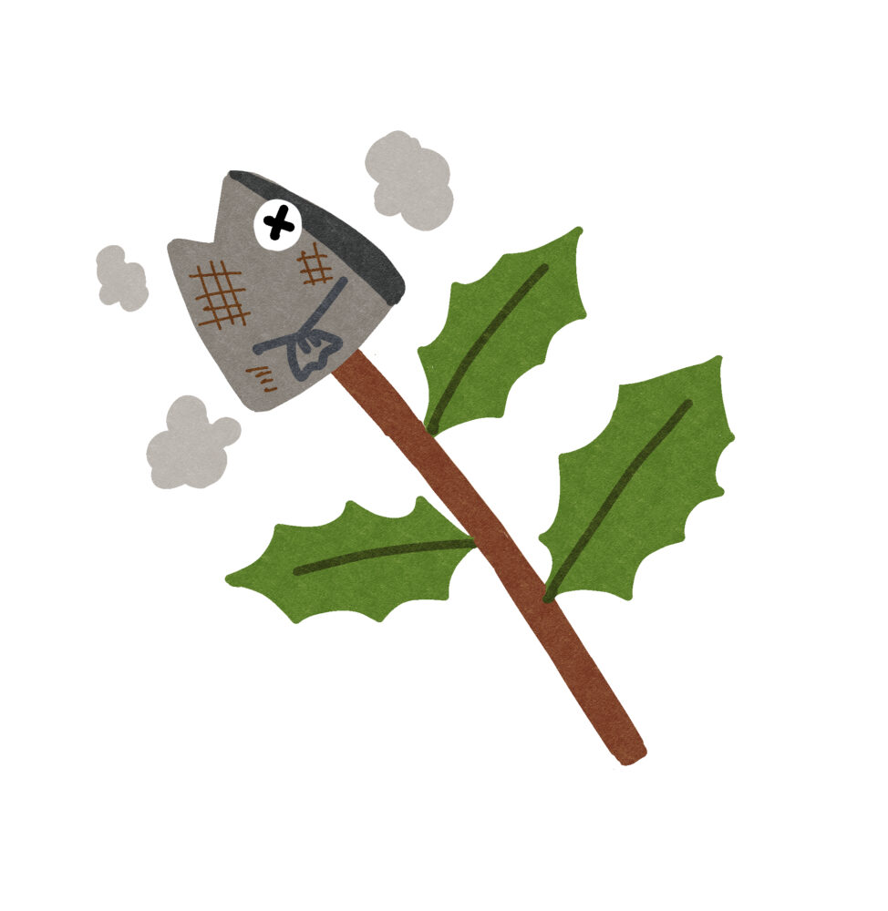 節分に玄関先に飾られる柊鰯のイラスト商用OKの無料イラスト素材サイト ツカッテ