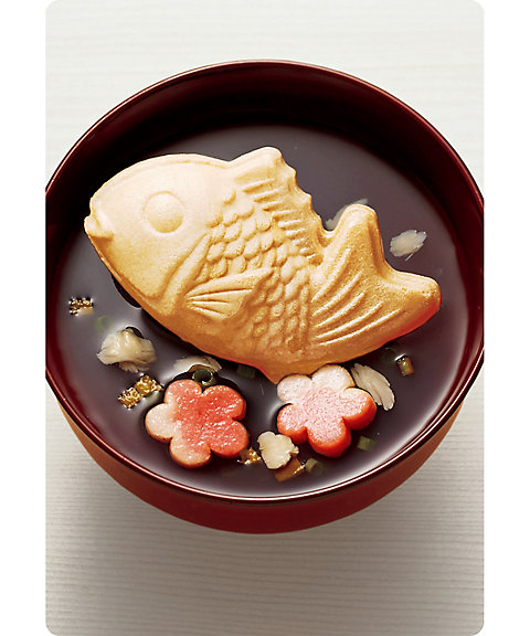 青海波と鯛の可愛い「おめでたい」のしテンプレート絵入のし紙