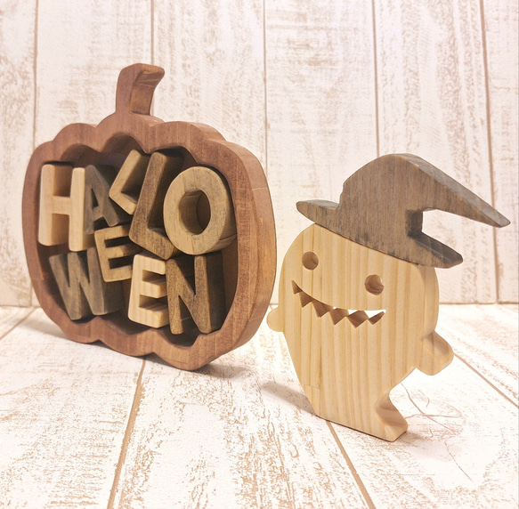 ハロウィン 木製人形 3体セット ハロウィン 木製人形 3体セット
