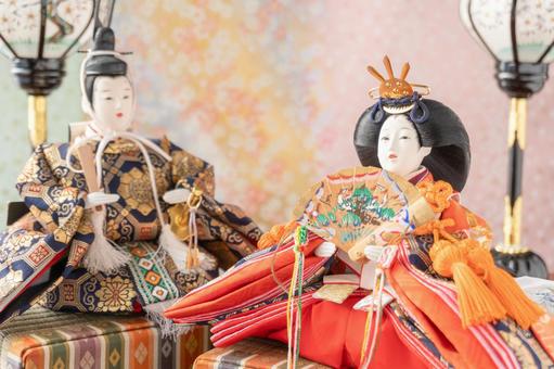 アニメ風のひな祭りイラストのフリー素材イラストイメージ