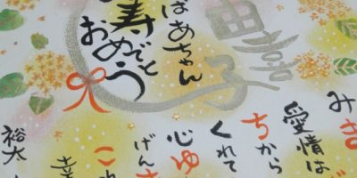 寄せ書き 大色紙 似顔絵 1~2人 A329.7x42cm結婚 祝い 退職 送別 還暦