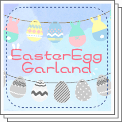 イースターエッグハートリボンバージョンガーランド壁面