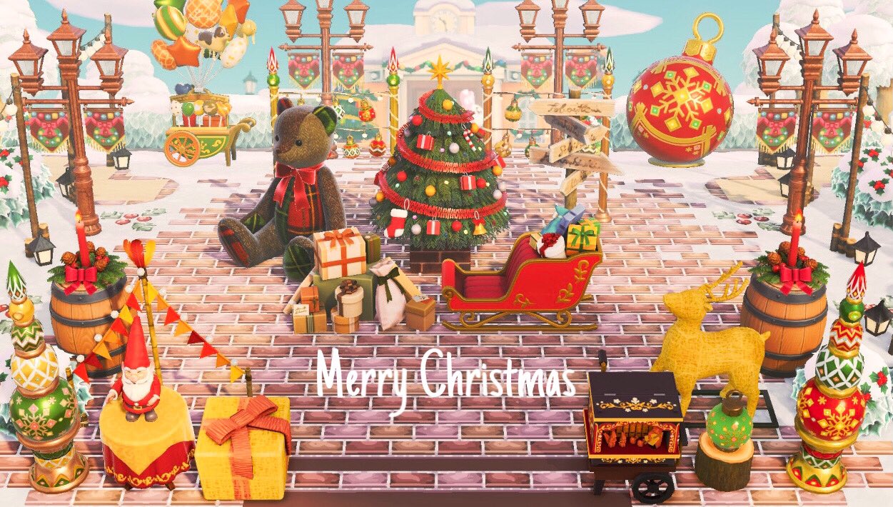 あつ森 クリスマスのマイデザイン！服や屋台、パネルや地面まとめ