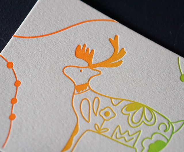 サンタとトナカイイラストのカードの無料メッセージカードテンプレート 5436 - デザインAC