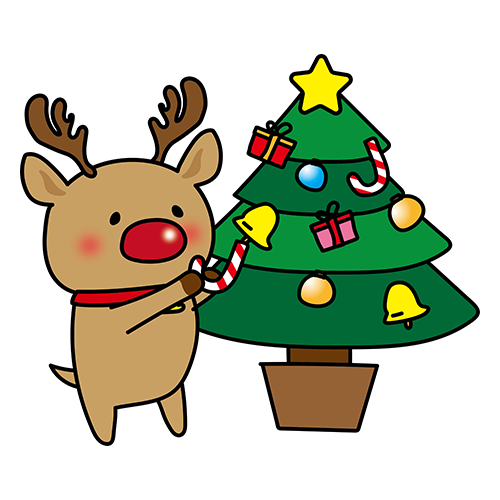 クリスマス：トナカイ2021フリーイラスト素材 「趣味で作ったイラストを配るサイト」