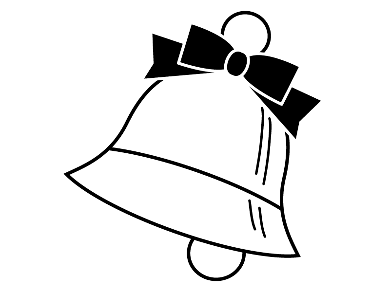 柊ヒイラギのベル・クリスマスのシルエットイラストイラスト無料・かわいいテンプレート