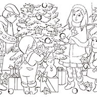 クリスマスのぬりえ 幼児用 3～5歳 無料ダウンロード学習プリント.com