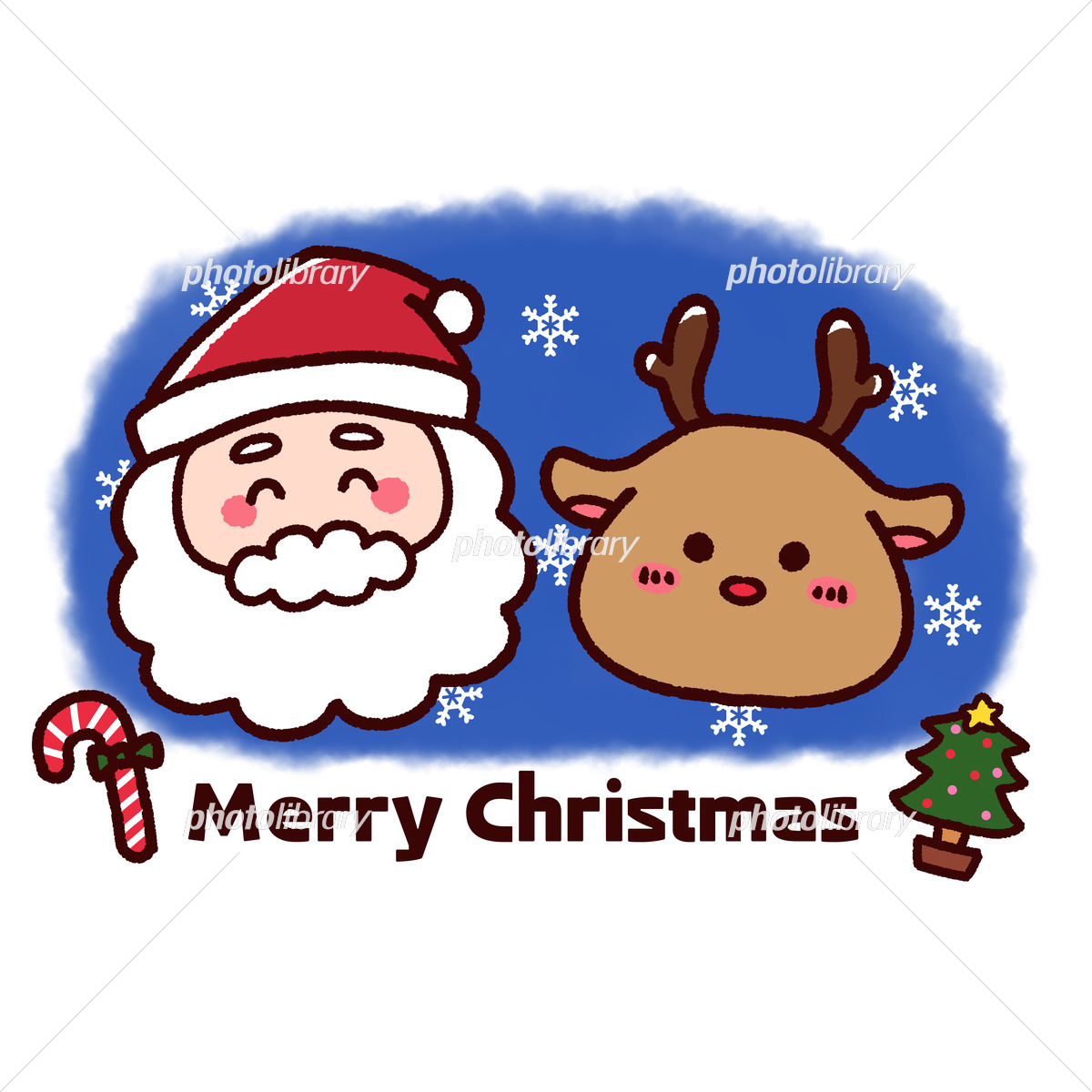 かわいいサンタクロースとトナカイ イラスト素材6524446- フォトライブラリ