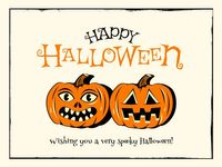 ハロウィンカード - ポストカード無料テンプレート 「イラストareira」 Free Postcard