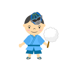 無料イラスト浴衣姿で夏祭りを楽しむ男性パブリックドメインQ：著作権フリー画像素材集