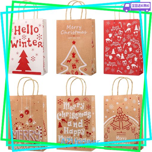 楽天市場 クリスマス ラッピング 袋 紙袋 12枚セット マチあり 角底袋 小 手提げ袋 ギフトラッピング プレセント袋 ギフトバッグ ギフト袋お菓子袋 プレゼントバッグ かわいい 丸紐 おしゃれ : すとあーえーじー 楽天市場店
