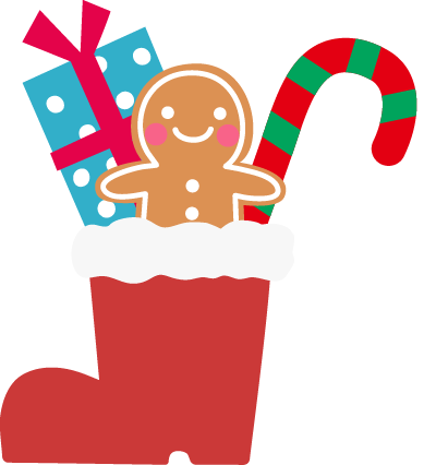 プレゼントを落としていくサンタパンダのフリーイラストフリーイラストIroFuri・いろふり