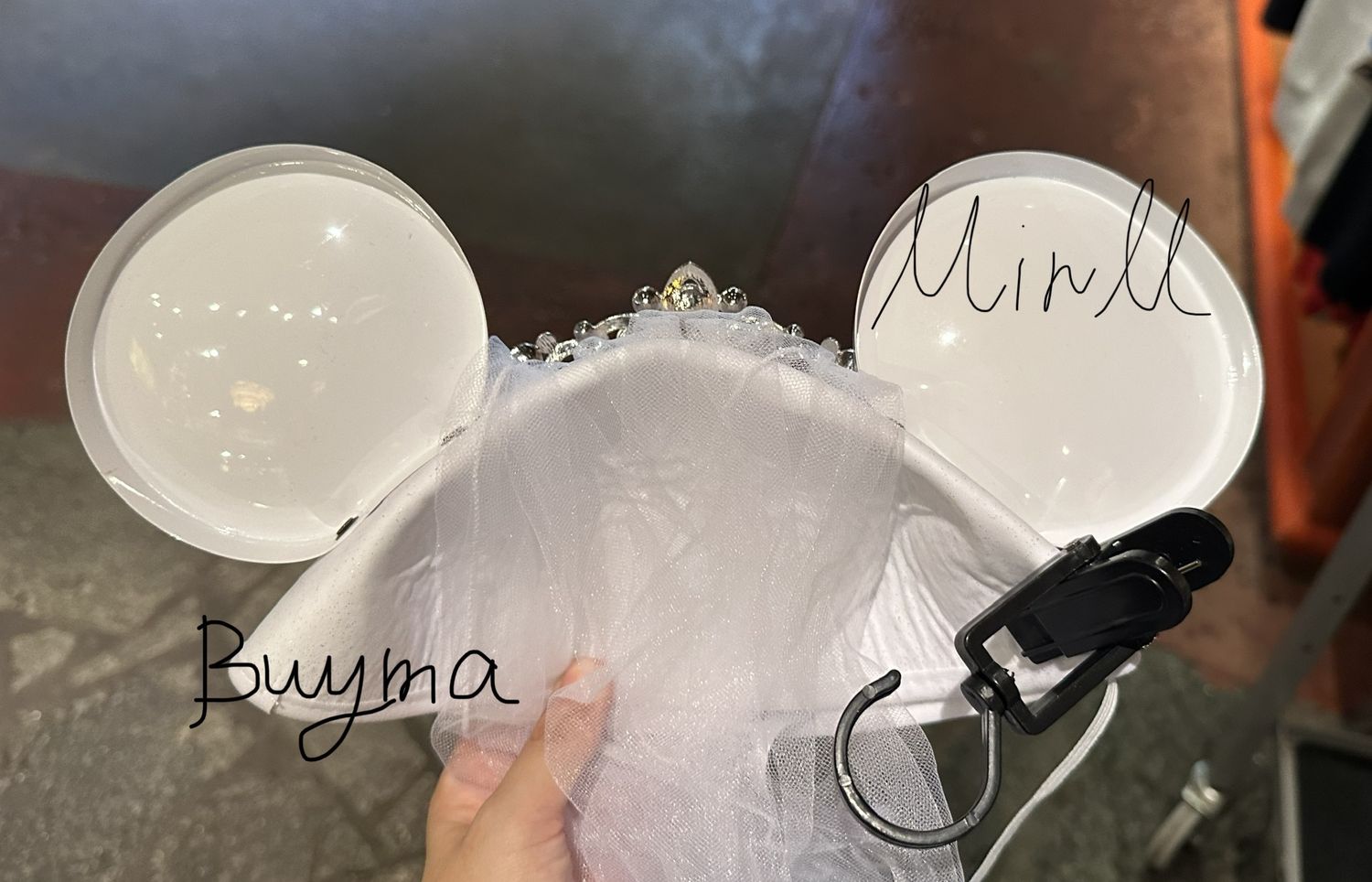 レア ディズニー ウェディングイヤーハット 海外限定品 ☆ディズニー リゾート☆上海 海外 ☆イヤ