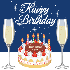 お誕生日おめでとう 誕生日無料ラインスタンプ「誕生日パーティー クマ」無料ラインスタンプ