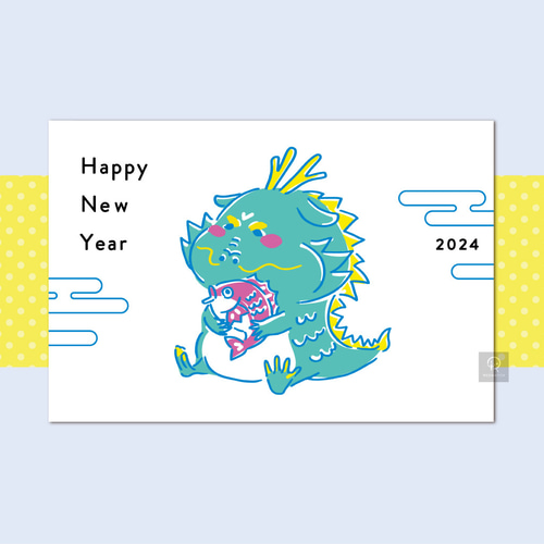 2024年の龍 竜のシルエット 辰年 年賀状無料イラスト 緑の無料イラストフリーイラスト素材集 ジャパクリップ