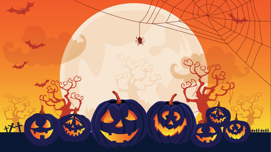 ハロウィンのメッセージカード：イラスト無料