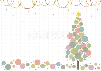 クリスマスカード-白黒テンプレート クリスマスツリー＜無料＞かわいいフリー素材 イラストK