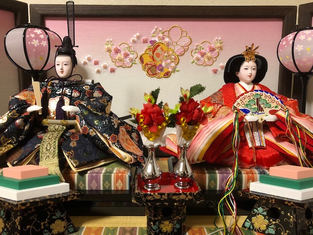 １分で飾れるひな人形 - こぎん刺しのテディベア作家 kogin＊bear style こひろ