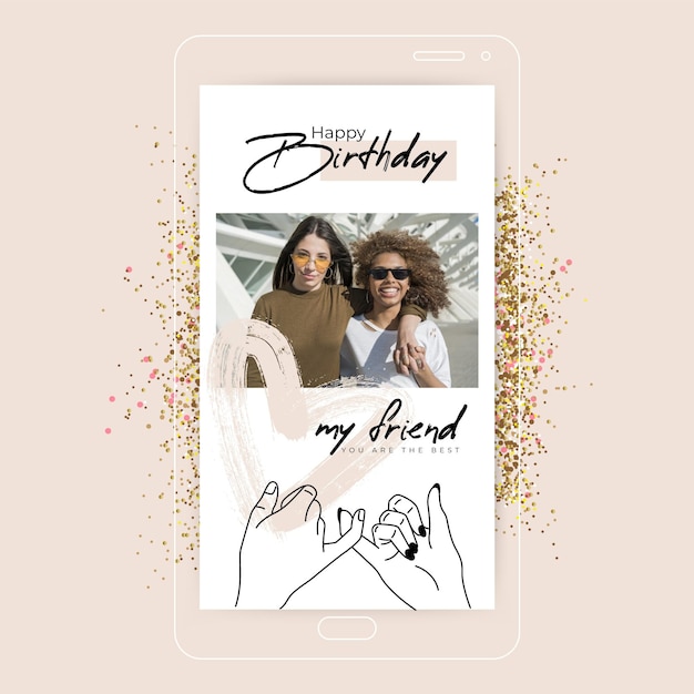 インスタ キラキラ ストーリー 背景 シンプル 誕生日 happy birthday