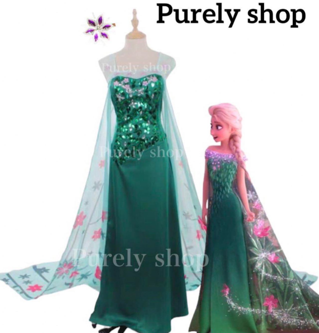 アナと雪の女王 エルサ コスプレ ウィッグ ディズニー Ｄハロ ハロウィン エルサ コスプレ ウィッグつき